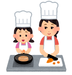 料理をしているイラスト