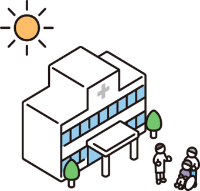日中の間に受診をしてほしいイラスト