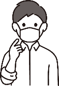マスクをするひとのイラスト