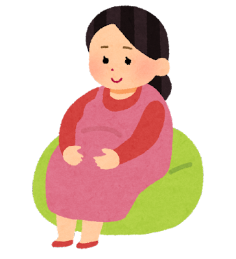 座っている妊婦