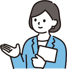 紹介をしている女性のイラスト