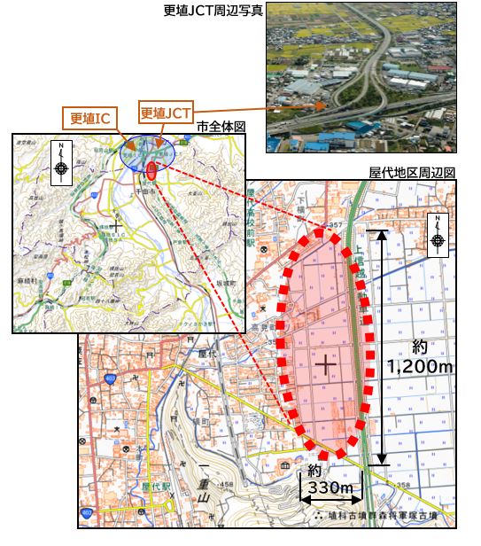 更埴地区の様子を3つのカットで表した地図