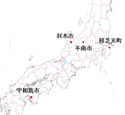 姉妹都市の地図