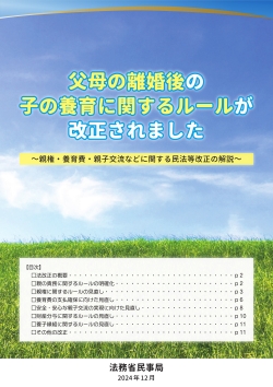 父母の離婚後の子の養育に関するルールが改正されました