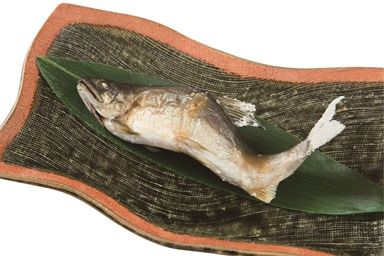 おどり鮎の塩焼き たで酢付き