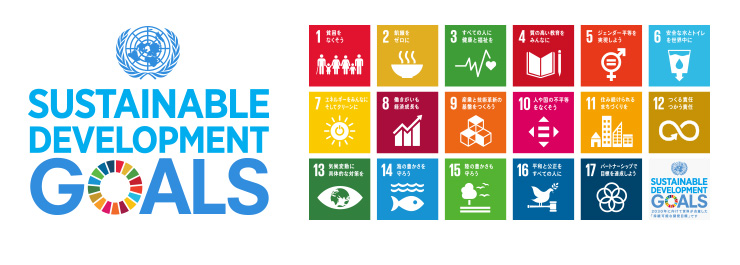 SDGsのロゴと17の目標のイメージ