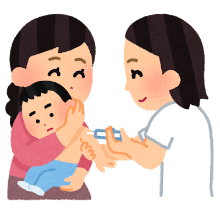予防接種を受けている子どものイラスト