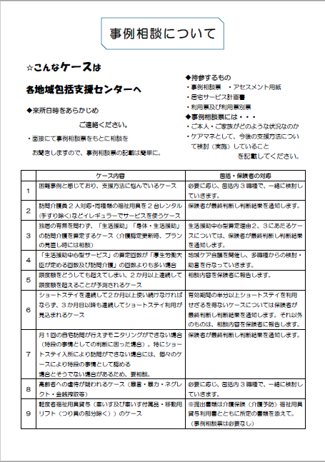 事例相談について
