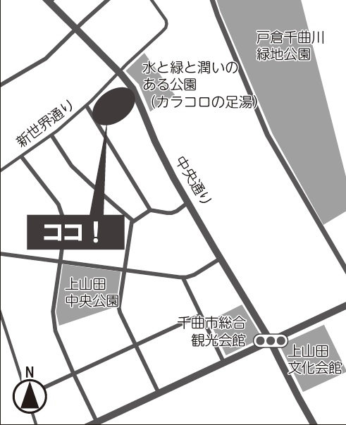 千曲市営駐車場（上山田中央駐車場）位置図
