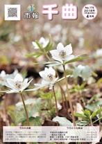 白い小さな花が地面からいくつも咲いている、2018年4月号の市報表紙